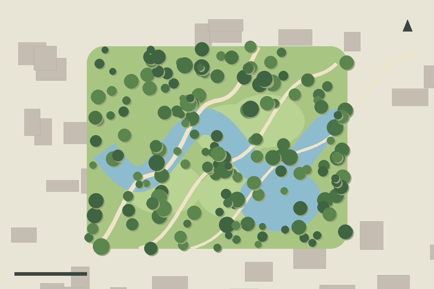 Detailplan van de oever
